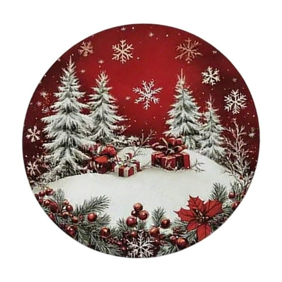 Virelaxpo Christmas Diatomite Placemat with Heat Insulation for Dining Protection, Non-Slip Base, Festive Decoration
