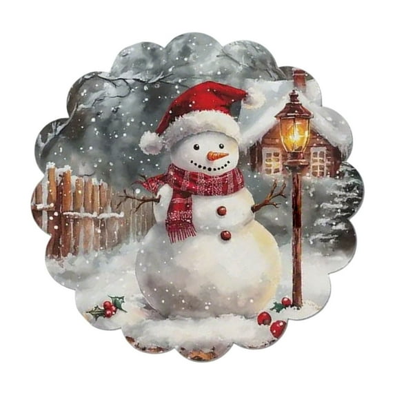 Virelaxpo Christmas Diatomite Placemat with Holiday Print, Washable and Absorbent Table Mat Non-Slip Base, Home Decor