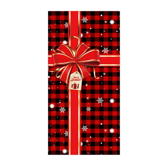 Virelaxpo Christmas Doorway Frame Decor with Santa Claus Print,Garden and Patio Hanging for Seasonal Photo Scenes and Home Entrance Decoration