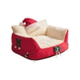 thumbnail image 1 of Virelaxpo Christmas Pet Bed Semi-Enclosed Design, Removable Washable Warm Cat Dog Bed for Winter Comfort, 1 of 6