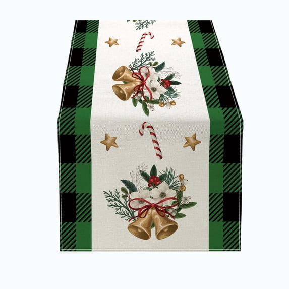 Virelaxpo Christmas Printed Table Runner Holiday Dining Table Decor for Family Dinner Party