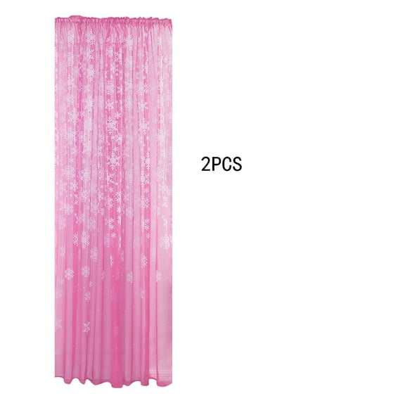 Virelaxpo Christmas Snowflake Pattern Curtains 2-Pack 200x100cm Polyester Fabric for Window Decor,Pink Wine Purple Green Colors for Festive Home Decoration