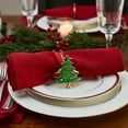 thumbnail image 1 of Virelaxpo Christmas Themed Napkin Rings Set with Bow, Wreath, Tree, and Reindeer Designs - Alloy Decorative Clips for Festive Table Setting, 1 of 6