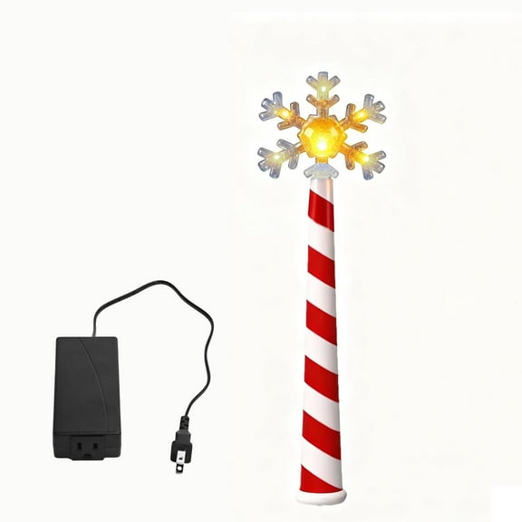 Virelaxpo Christmas Wand Light Controller with Red White Stripes Tree Shaped Remote for Holiday Decoration