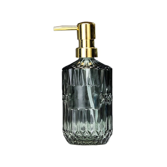 Virelaxpo Clear Glass Refillable Pump Bottle 450ml, Soap Lotion Shampoo Dispenser for Kitchen Bathroom Multi Purpose