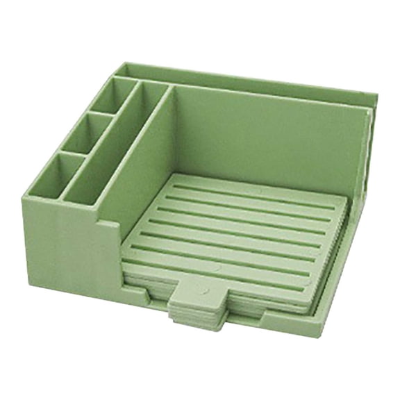 Virelaxpo Clear Note Template Storage Box, Desktop Organizer for Sticky Notes and Stationery, Portable for Office, Home Use