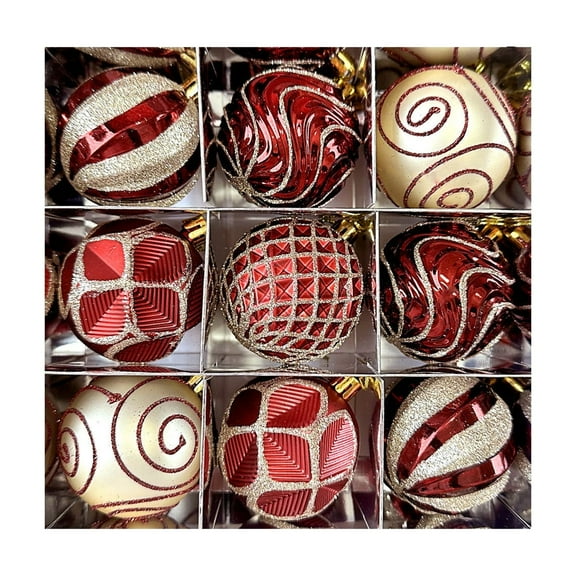 Virelaxpo Colorful Christmas Tree Ball Ornaments Set, Shatterproof Plastic with Electroplated Finish for Holiday Decoration and Home Decor