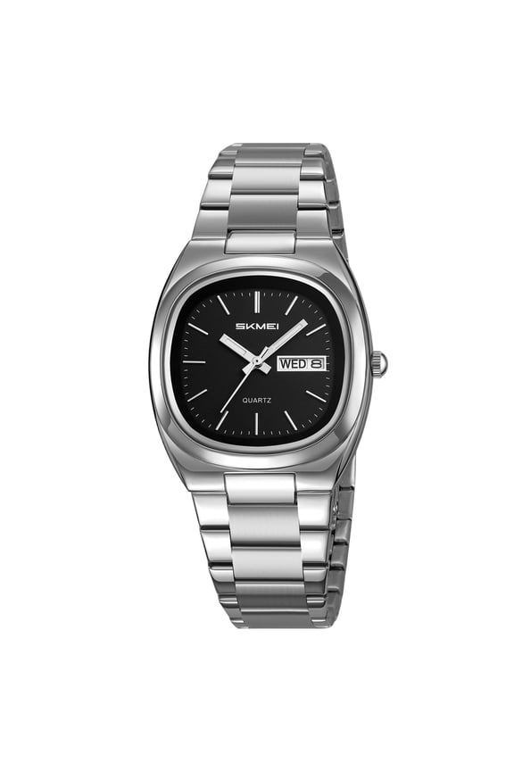 Couple Quartz Watches Set, Stainless Steel Strap Multifunction Watch for Men and Women, Date Alarm Chronograph for Casual Wear