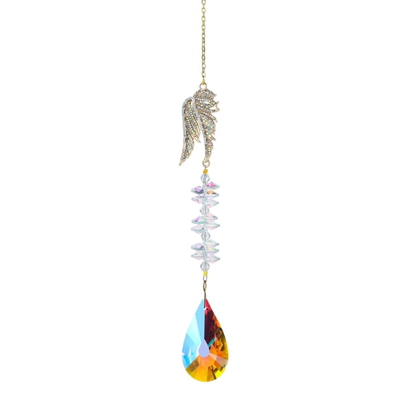 Virelaxpo Crystal Sun Catcher Wind Chime for Garden and Patio, Reflective Glass Pendant Decor for Porch, Window and Outdoor Spaces