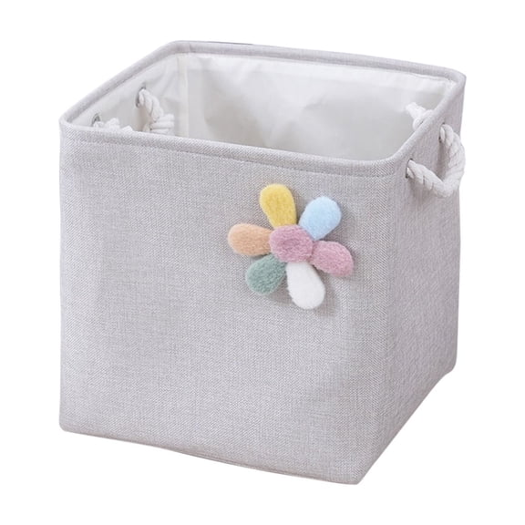 Virelaxpo Cube Storage Bin, Foldable Fabric Basket for Home Organization, Collapsible Cloth Bin for Toys, Books and Miscellaneous, Sturdy Handled Decor Basket