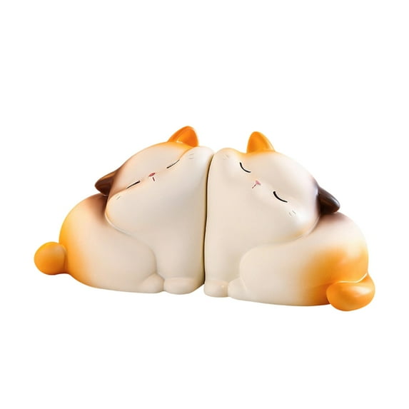 Virelaxpo Cute Cat Book Stand Holder, Resin Desktop Decoration for Office and Home, Adorable Stress Relieving Gift Idea for Desk and Shelf Organizer