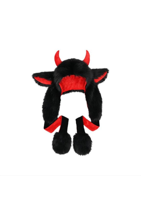 Cute Ear Hat Yak Furry Cute Winter Hat for Adults and Youngsters Warm with Playful Ears for Parties and Outdoor Activities