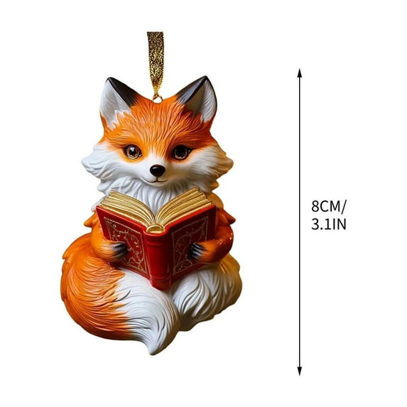 Virelaxpo Cute Fox Acrylic Christmas Tree Ornament, Adorable Cute Hanging Pendant for Holiday Decor, Festive Decoration for Xmas Tree and Home