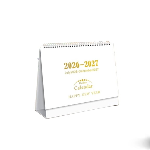 Virelaxpo Desk Calendar July 2026 to December 2027 - Monthly Planner for Home Office and Workspace, 18-Month Datebook with Ample Writing Space, Sturdy Stand Design