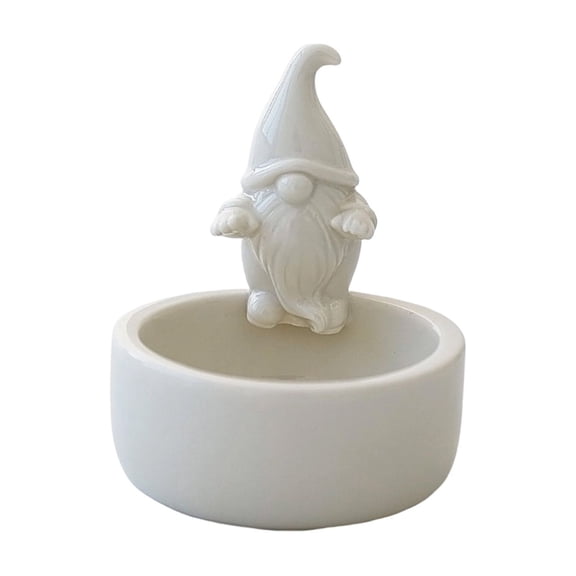 Virelaxpo Easter Ceramic Candle Holder White, Small Desktop Candlestick for Home Decor, Table Centerpiece Decorative Ornament