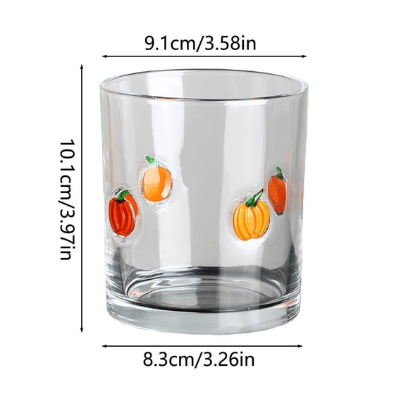 Virelaxpo Embossed Glass Goblets Halloween Drinkware Themed Cup Set Party Dinner Table Decor Ghost Pumpkin Design Clear Glass 4 Inch
