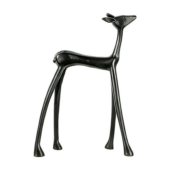 Virelaxpo European Style Imitation Metal Deer Statue with Antique Finish, Garden and Entryway Decor Sculpture for Home