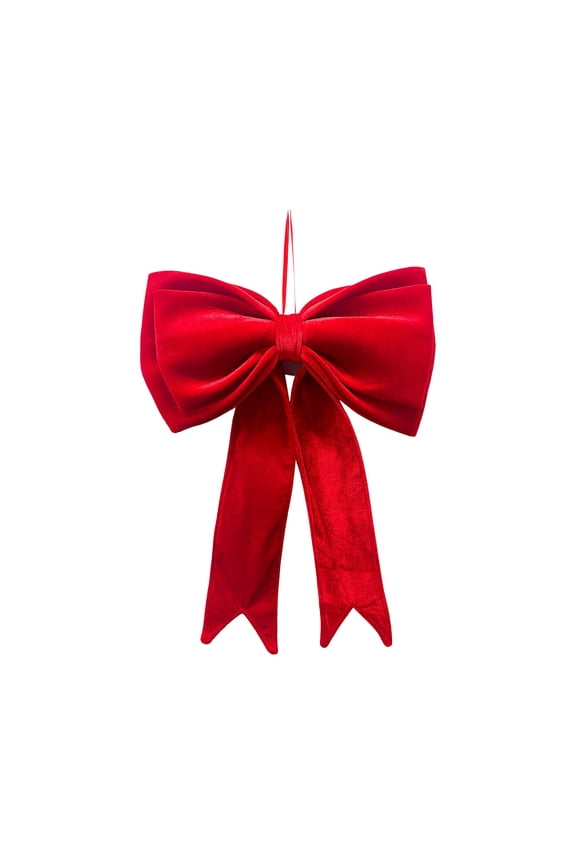 Extra Large Christmas Bow 63.5cm, Red Flannel Ribbon Decoration for Tree Top Wreath Gift Box Party