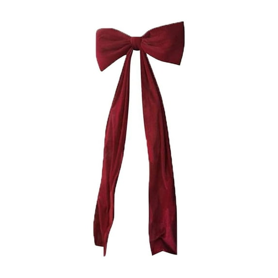 Virelaxpo Extra Large Fabric Bow for Christmas Wreaths and Fireplace Mantels - Oversized Holiday Ribbon Decoration with Classic Design
