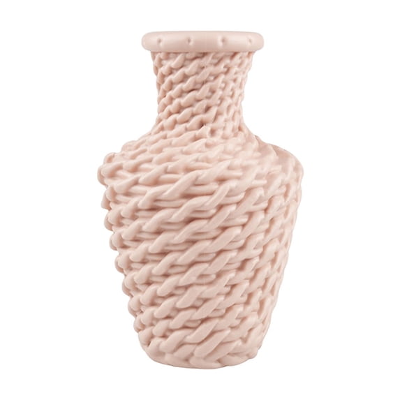 Virelaxpo Faux Rattan Texture Vase for Floral Arrangement and Table Centerpiece