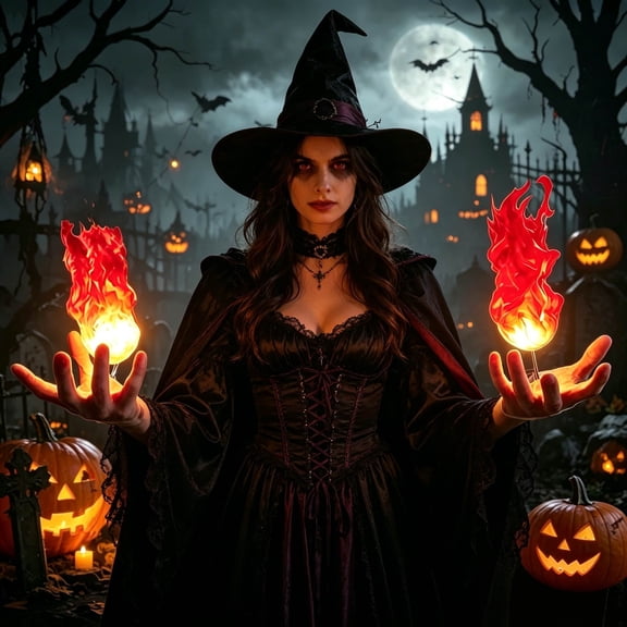 Virelaxpo Floating Flame Light Prop LED Battery Operated for Home Party Table Centerpiece Halloween Mystic Floating Fire Effect for Gathering Photography Illuminated Decorative Orb with Base