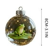 thumbnail image 1 of Virelaxpo Frog Theme Christmas Acrylic Ornament 8cm Flat Hanging Decoration for Holiday Tree Decor, 1 of 6