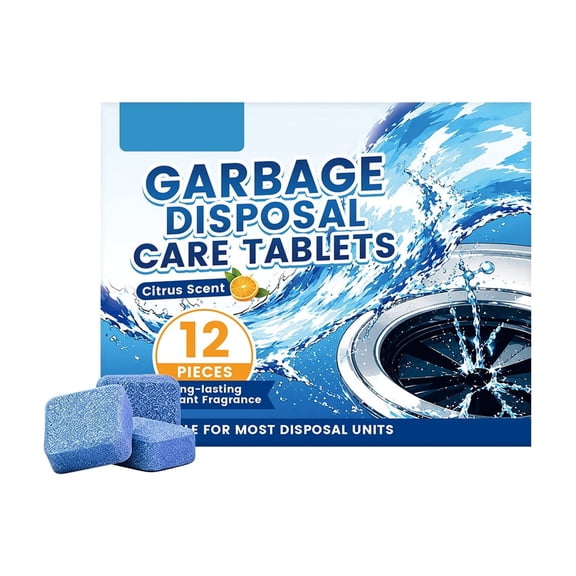 Virelaxpo Garbage Disposal Cleaner Tablets for Kitchen Sink Deodorizer Drain Cleaning Tablets 12 Count for Odor Removal Grease Eliminator Home Maintenance
