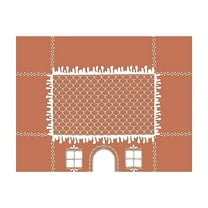Virelaxpo Gingerbread House Themed Christmas Tablecloth with Interactive Design for Holiday Parties and Dining