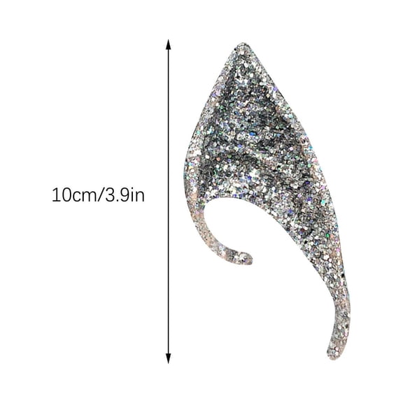 Virelaxpo Halloween Elf Pointed Ears for Themed Party Fantasy Props, Easy to Wear Reusable Glitter