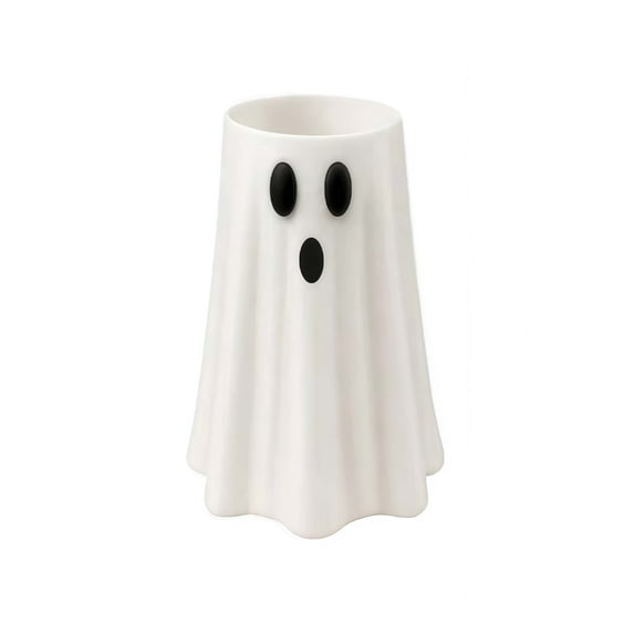 Virelaxpo Halloween Ghost Can Holder Insulated Beverage Cooler Stretch Fit for Standard Tall Cans Party Table Decor Reusable Drink Can Sleeve Cute Ghost Figurine Style for Festive Occasion