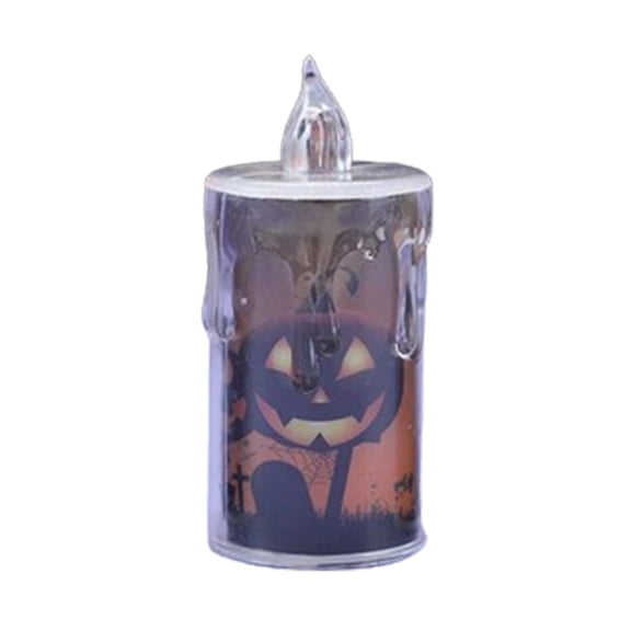 Virelaxpo Halloween LED Flameless Candle Light Pumpkin Tombstone Flickering Flame Effect Table Decor for Home Window Party Centerpiece Holiday Ambiance
