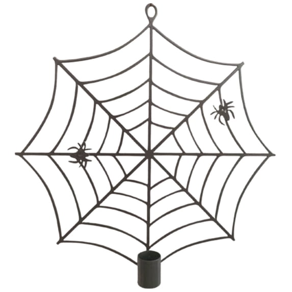 Virelaxpo Halloween Spider Web Wall Mounted Candle Holder Metal Decorative For Party Porch Entryway