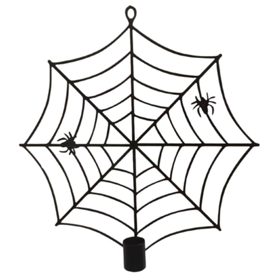 Virelaxpo Halloween Spider Web Wall Mounted Candle Holder Metal Decorative For Party Porch Entryway
