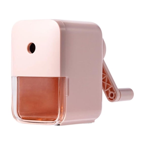 Virelaxpo Hand Crank Pencil Sharpener with Auto Feed, Alloy Steel Blade and Transparent Container for Standard Pencils, Desk Use