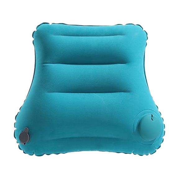 Virelaxpo Inflatable Lumbar Support Pillow, PVC Flocking Material, Quick Press Inflation, for Travel, Car, and Home Use, Measuring 16.93 x 15.35 Inches