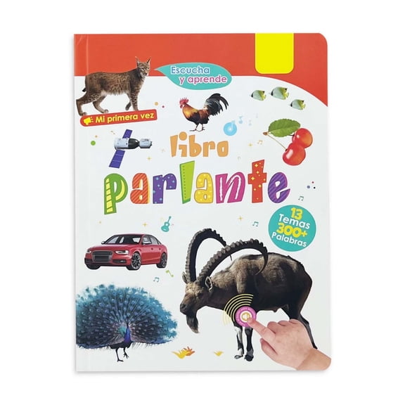 Virelaxpo Interactive Spanish Talking Book Learning with 13 Themes 300+ Words Touch Reading Educational Toy for Home Classroom Travel