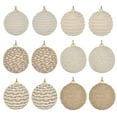 thumbnail image 1 of Virelaxpo Jute Twine Wrapped Christmas Ornaments Set of 12, Foam Ball Holiday Decor for Tree, Rustic Festive Decoration for Home, 1 of 7