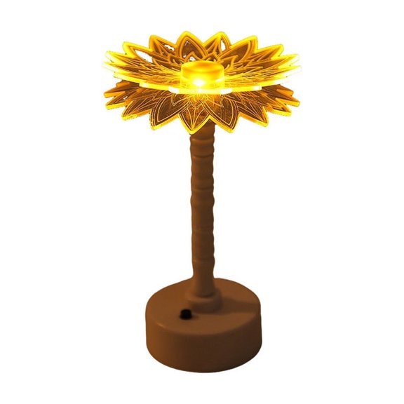 Virelaxpo LED Acrylic Night Light with Flower Design, Ambient Table Lamp for Bedroom and Desk, Glow Decorative Lighting, Compact for Small Spaces and Energy-Efficient