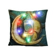 thumbnail image 1 of Virelaxpo LED Light Up Pillow with Moon and Star Design, Glowing Decorative Cushion for Christmas and Festivals, Polyester Material, 45x45cm, 1 of 6