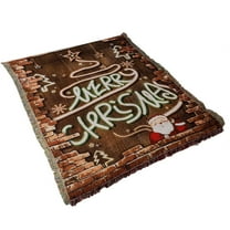 Virelaxpo Large Christmas Decorative Tapestry Blanket - 130x160cm Red Cotton Fabric for Sofa Cover, Office Nap, and Holiday Decor, Machine Washable and Breathable