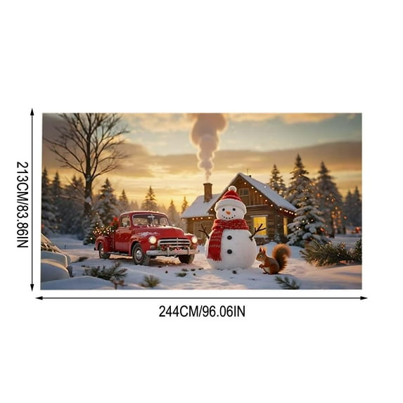 Virelaxpo Large Christmas Garage Door Cover Banner with Festive Design,for Outdoor Holiday Decoration and Door Photography Backdrop,Easy Installation without Tools