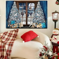 Virelaxpo Large Christmas Tapestry Wall Hanging for Room Decor, Festive Polyester Fabric 150x90cm Washable Home Accent