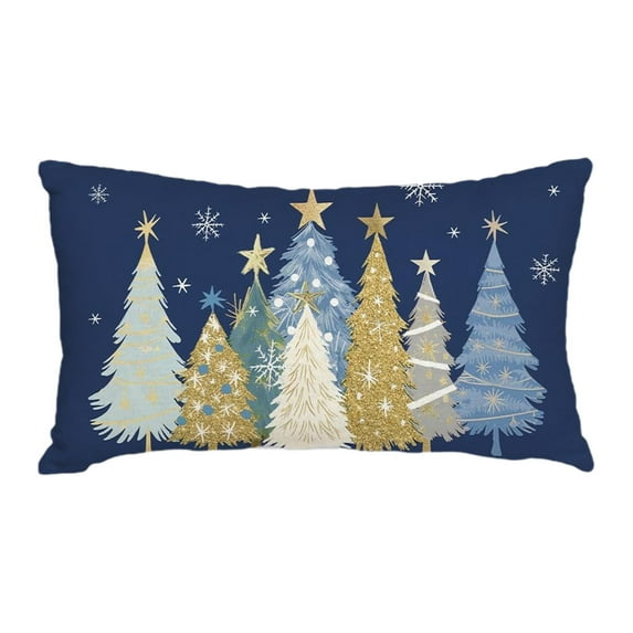 Virelaxpo Long 3D Visual Linen Christmas Pillow Case for Sofa and Living Room, Festive Decorative Cushion Cover with Printed Patterns, Home Holiday Accent