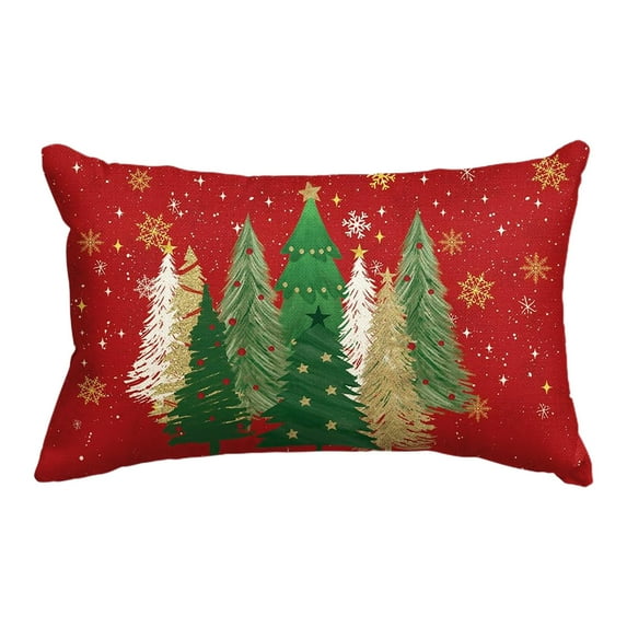 Virelaxpo Long 3D Visual Linen Christmas Pillow Case for Sofa and Living Room, Festive Decorative Cushion Cover with Printed Patterns, Home Holiday Accent