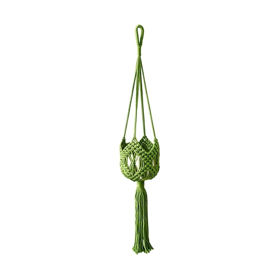 Virelaxpo Macrame Hanging Plant Basket with Tassels, Cotton Rope Net Bag for Indoor and Outdoor Plants, Home Decor for Balcony Garden and Wall Decor