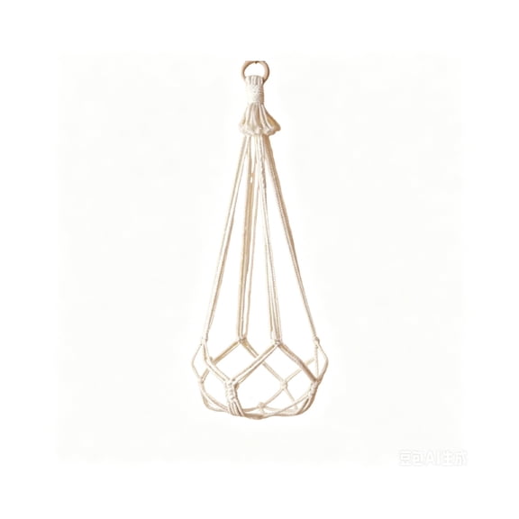 Virelaxpo Macrame Plant Hanger, Cotton Rope Hanging Basket for Indoor Potted Plants, Bohemian Style Wall Decor and Shelf Decoration