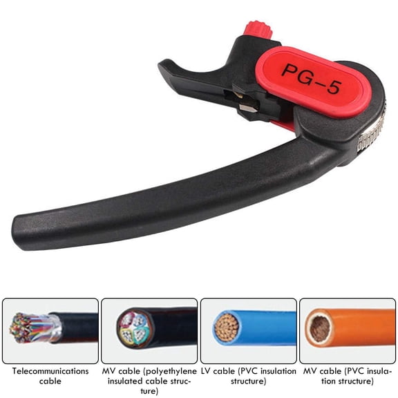 Virelaxpo Manual Cable Stripper Tool for 25mm Round Cables Ratchet Wheel Type Stripping Knife with Replaceable Blade for Electrical Work Automotive or DIY Durable and Easy to Use