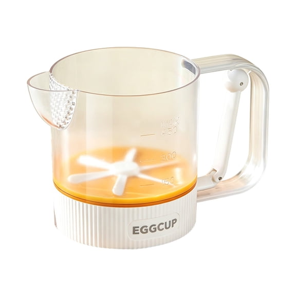 Virelaxpo Manual Press Egg Beater with Built-in Filter for Baking and Cooking, Semi-Automatic Handheld Whisk, Kitchen Tool, Portable Mixing Cup for Ingredients