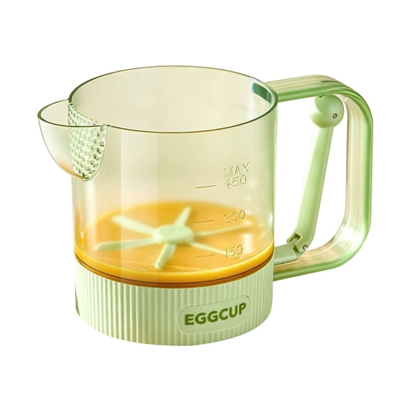 Virelaxpo Manual Press Egg Beater with Built-in Filter for Baking and Cooking, Semi-Automatic Handheld Whisk, Kitchen Tool, Portable Mixing Cup for Ingredients