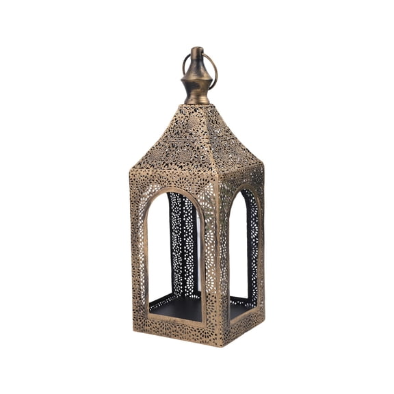 Virelaxpo Metal Moroccan Lantern Candle Holder Hollow Cutout Tabletop Wedding Decor